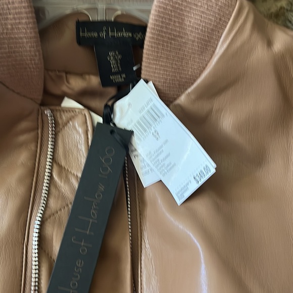 House of Harlow 1960 faux leather zip up Moto jacket - Picture 5 of 8